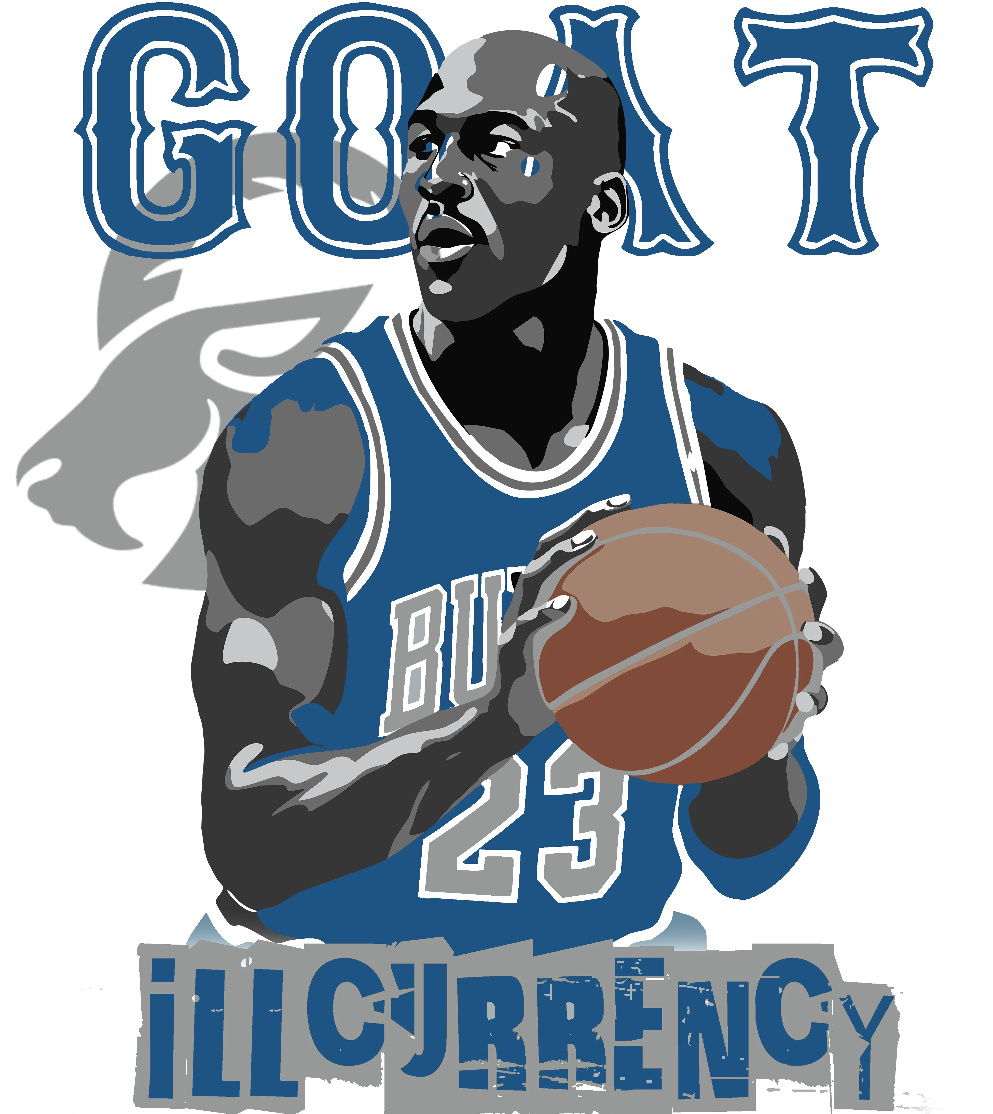 Air Jordan 12 French Blue White T-Shirt (MJ GOAT)| illcurrency