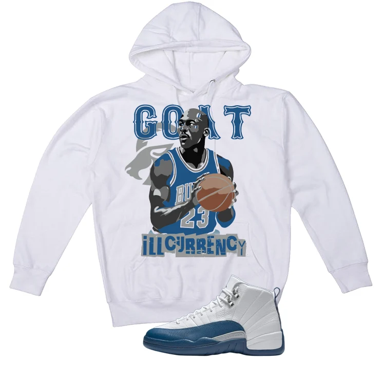 Air Jordan 12 French Blue White T-Shirt (MJ GOAT)| illcurrency - Image 3