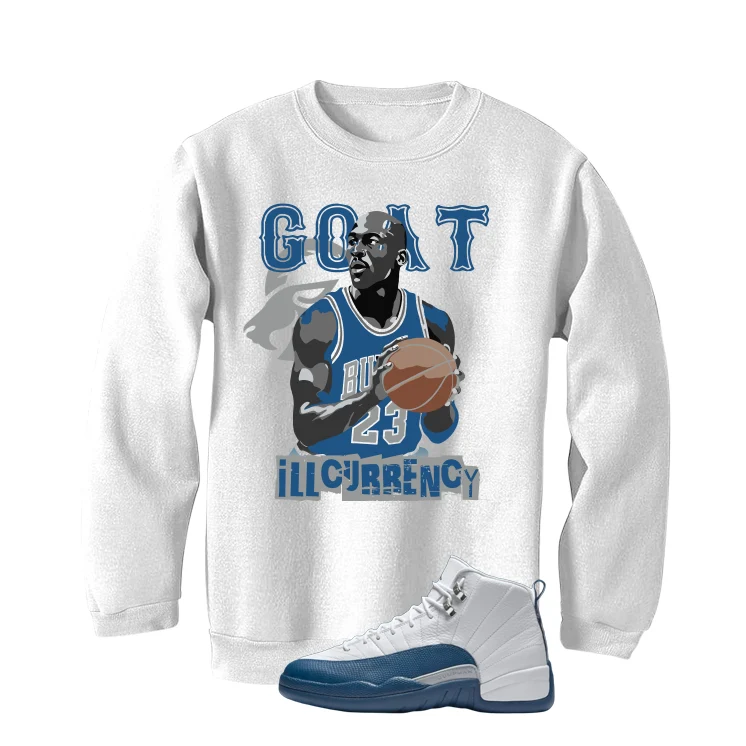 Air Jordan 12 French Blue White T-Shirt (MJ GOAT)| illcurrency - Image 4