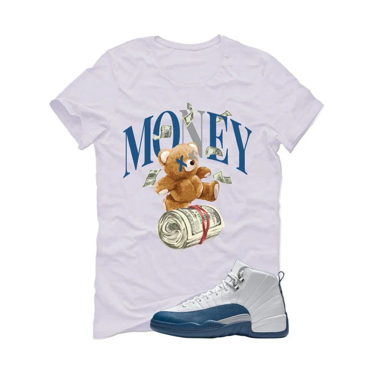 Air Jordan 12 French Blue White T-Shirt (Money Bear Team)| illcurrency - Image 2