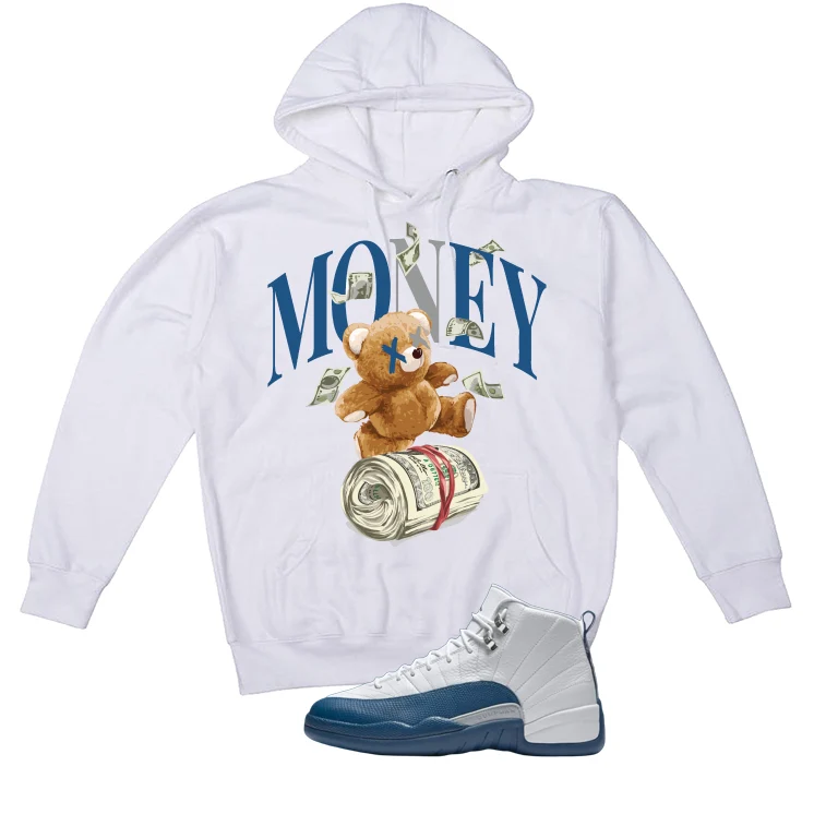Air Jordan 12 French Blue White T-Shirt (Money Bear Team)| illcurrency - Image 3