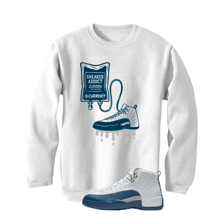 Air Jordan 12 French Blue White T-Shirt (Sneaker Addict)| illcurrency - Image 4