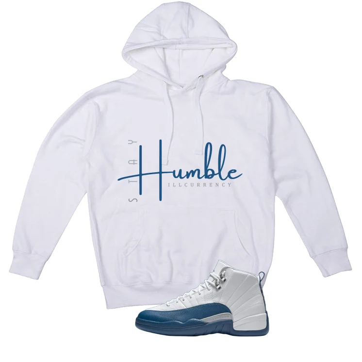 Air Jordan 12 French Blue White T-Shirt (Stay Humble)| illcurrency - Image 3