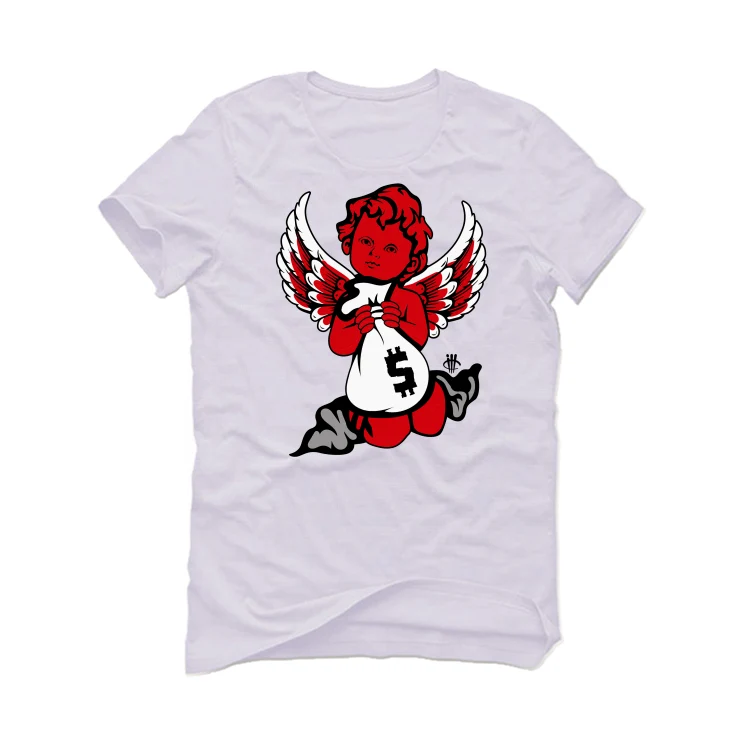 Air Jordan 12 “Playoffs” 2022 White T-Shirt (money angel) - Image 2