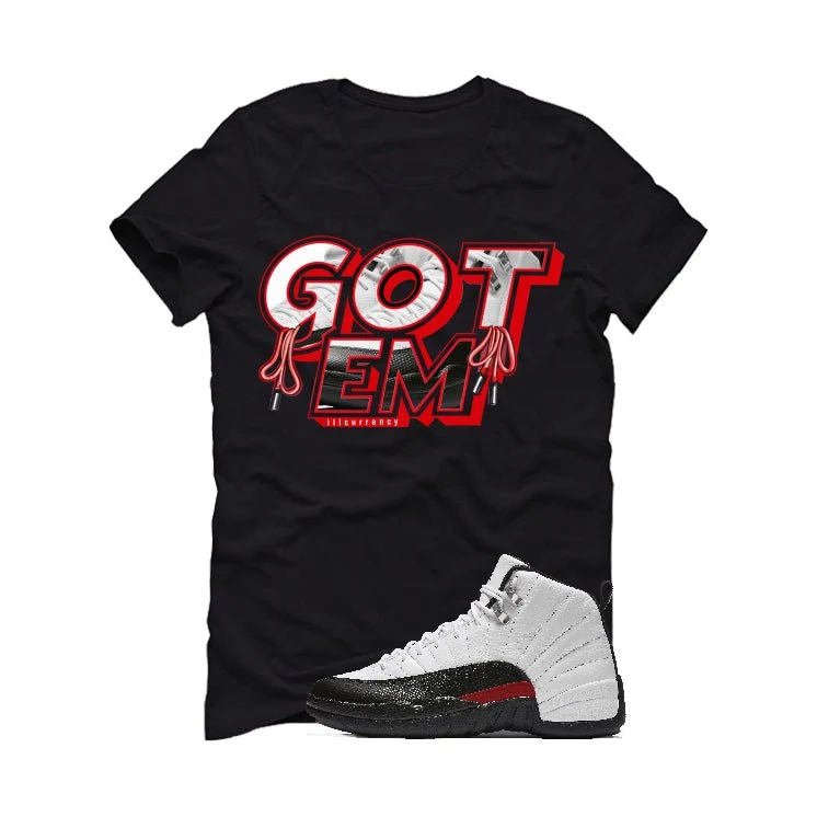 Air Jordan 12 “Red Taxi” Black T-Shirt (Got Em)| illcurrency - Image 2