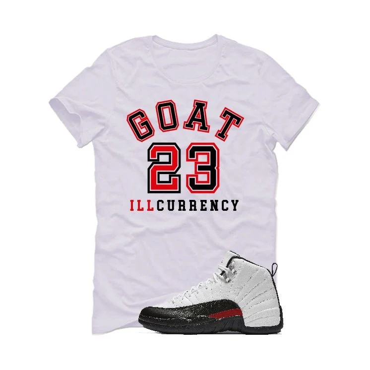 Air Jordan 12 “Red Taxi” | illcurrency White T-Shirt (GOAT 23) - Image 2