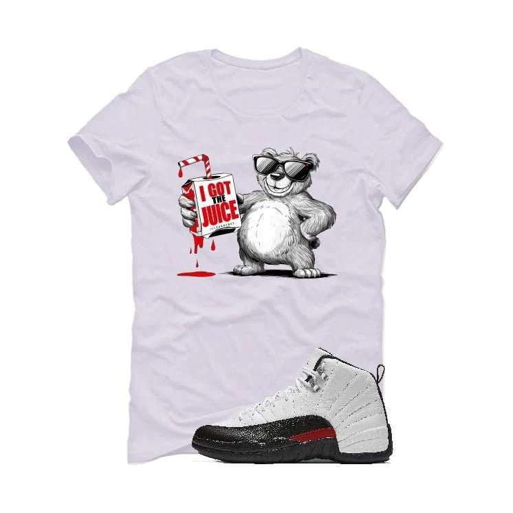 Air Jordan 12 “Red Taxi” White T-Shirt (i got the juice)| illcurrency - Image 2
