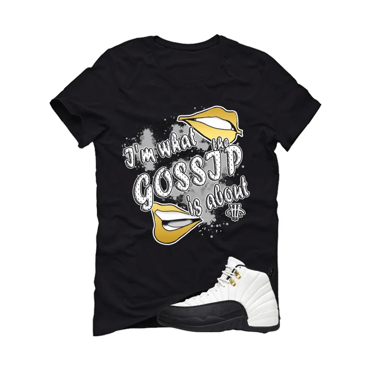 Air Jordan 12 Taxi Matching T-Shirt, Sweatshirts & Hoodies Black T-Shirt (Gossip)| illcurrency - Image 2