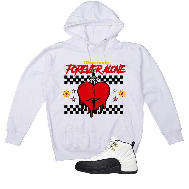 Air Jordan 12 Taxi Matching T-Shirt, Sweatshirts & Hoodies White T-Shirt (Forever Alone)| illcurrency - Image 3