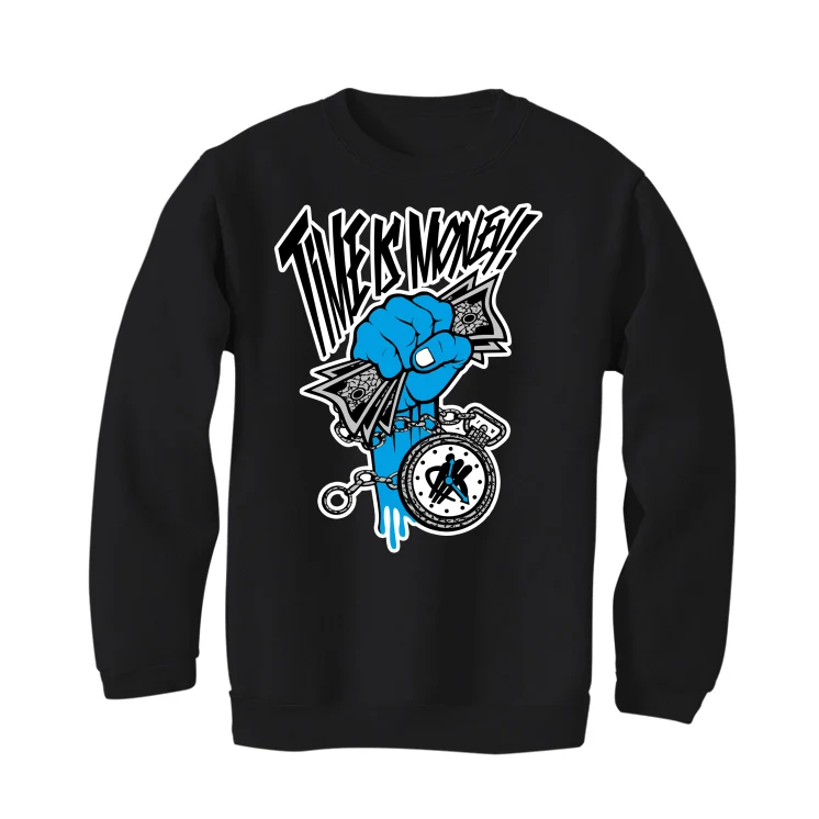 Air Jordan 13 “Black UNC” Black T-Shirt (Time Is Money) - Image 4
