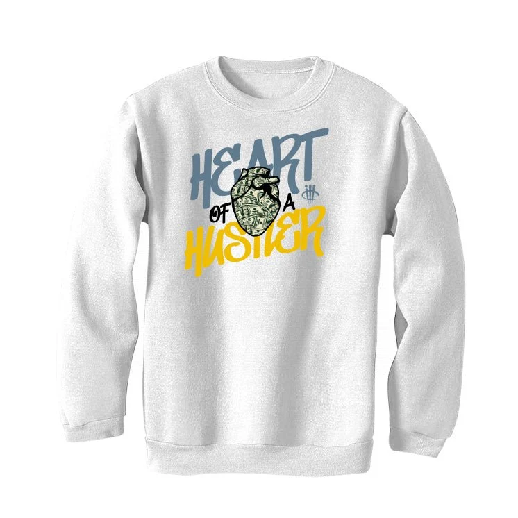 AIR JORDAN 13 “BLUE GREY” | illcurrency White T-Shirt (Heart Of A Hustler) - Image 4