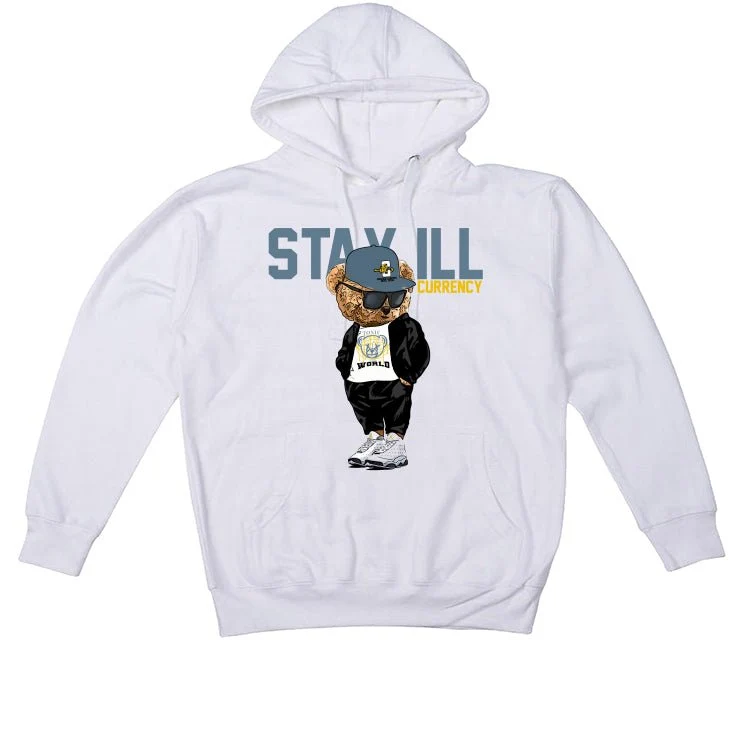 AIR JORDAN 13 “BLUE GREY” | illcurrency White T-Shirt (Stay ill Bear) - Image 3
