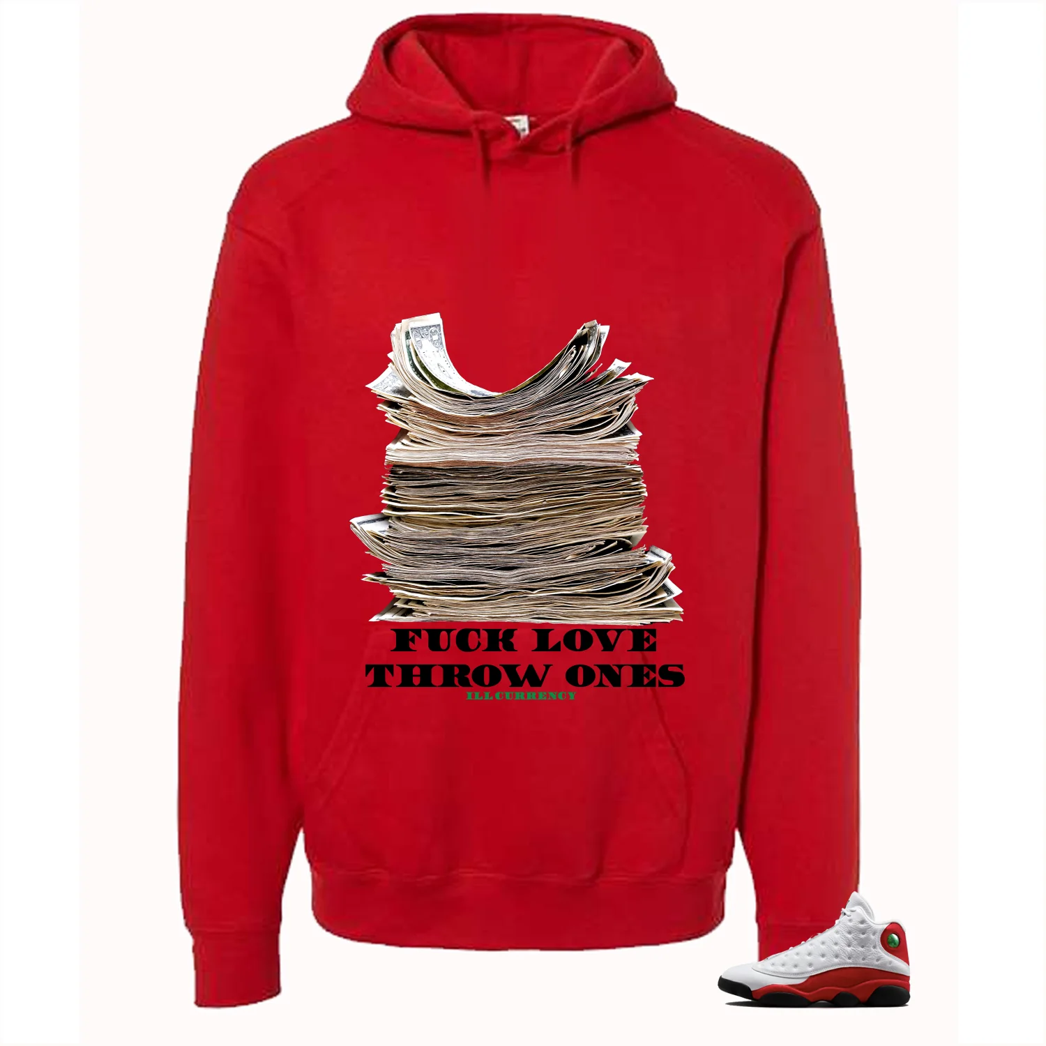 Air Jordan 13 Chicago Matching T-Shirt, Sweatshirts & Hoodies Red T-Shirt (Fck Love)| illcurrency - Image 3