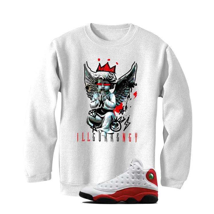 Air Jordan 13 Chicago Matching T-Shirt, Sweatshirts & Hoodies White T-Shirt (Graffiti Angel)| illcurrency - Image 4