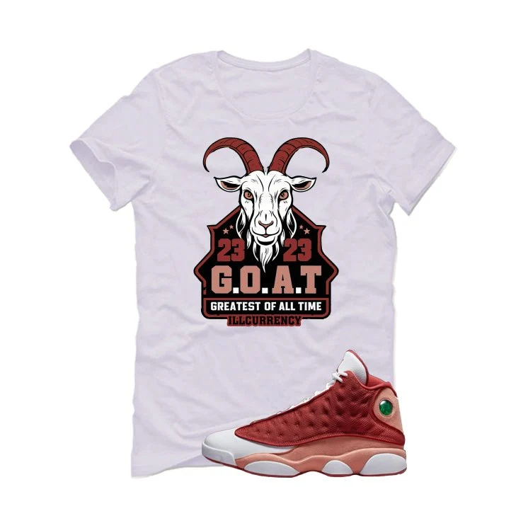 Air Jordan 13 Dune Red White T-Shirt (GOAT)| illcurrency - Image 2