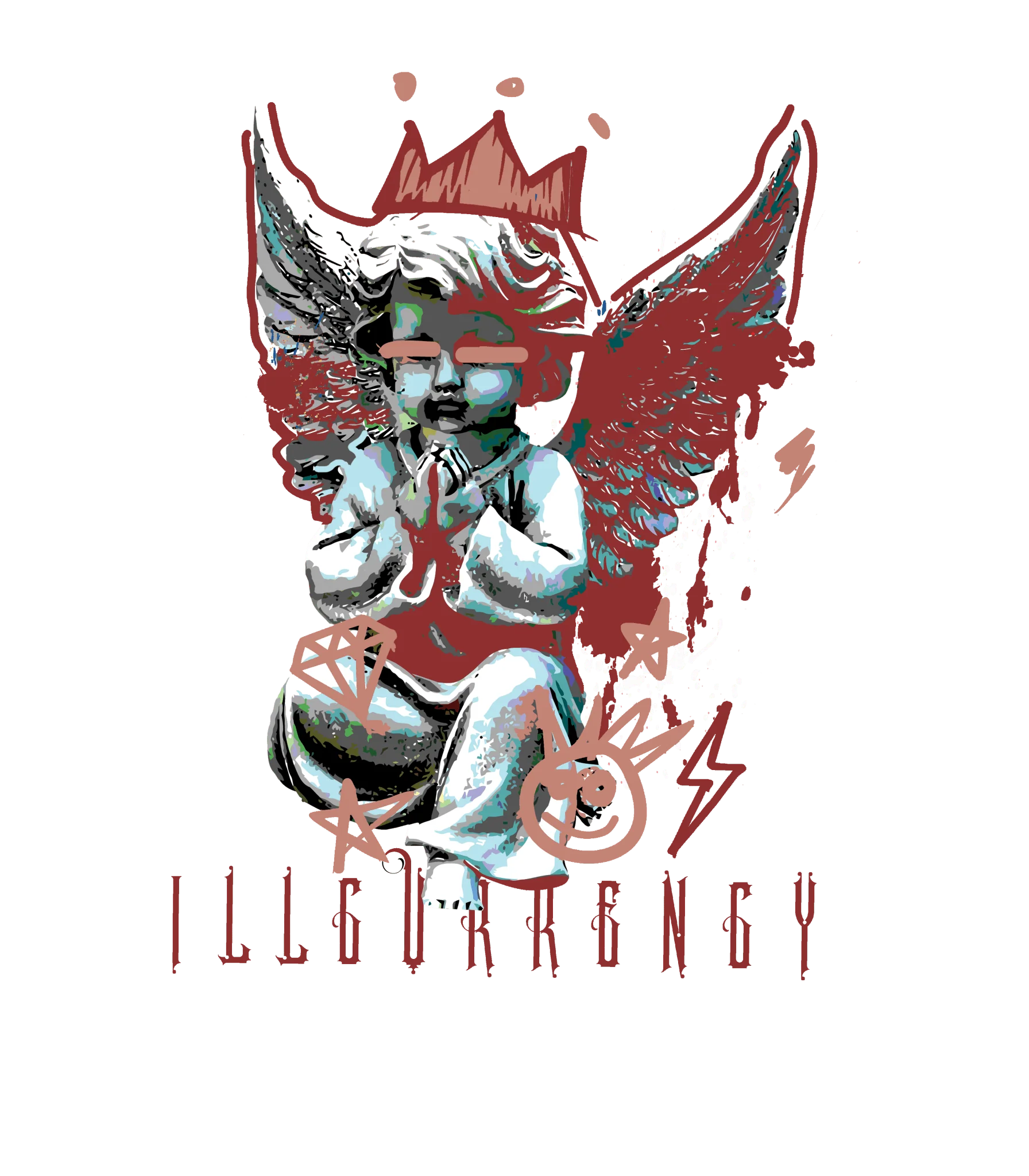 Air Jordan 13 Dune Red White T-Shirt (Graffiti Angel)| illcurrency