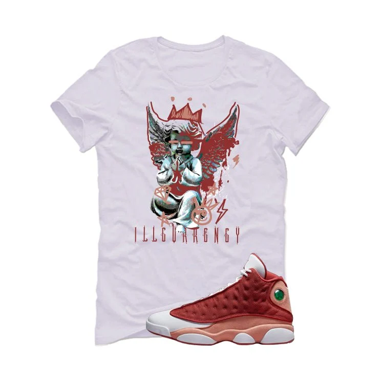 Air Jordan 13 Dune Red White T-Shirt (Graffiti Angel)| illcurrency - Image 2