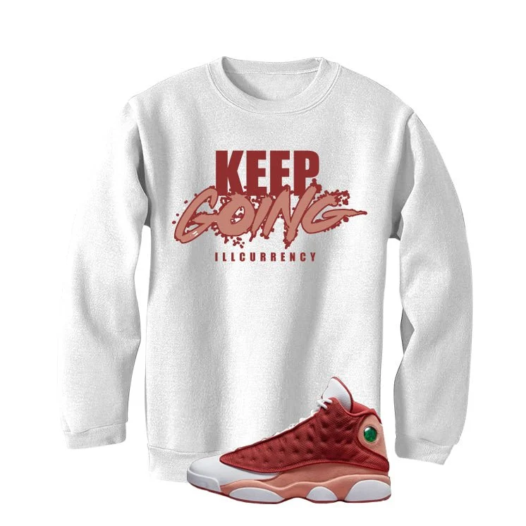 Air Jordan 13 Dune Red White T-Shirt (keep Going)| illcurrency - Image 4