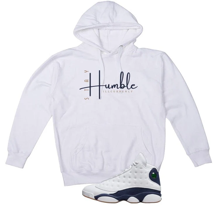 Air Jordan 13 Midnight Navy White T-Shirt (Stay Humble)| illcurrency - Image 3