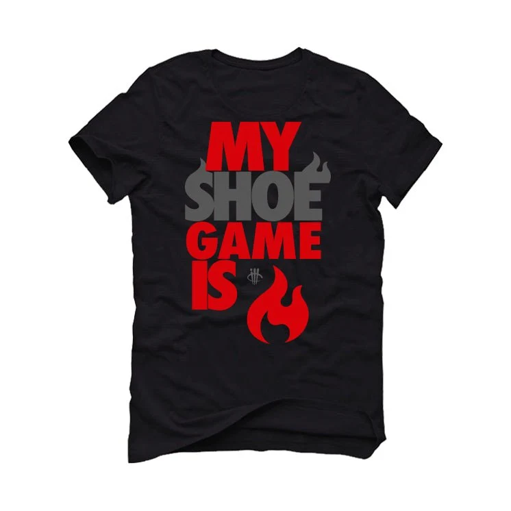 Air Jordan 13 Retro “Black Flint”| ILLCURRENCY Black T-Shirt (MY SHOE GAME) - Image 2