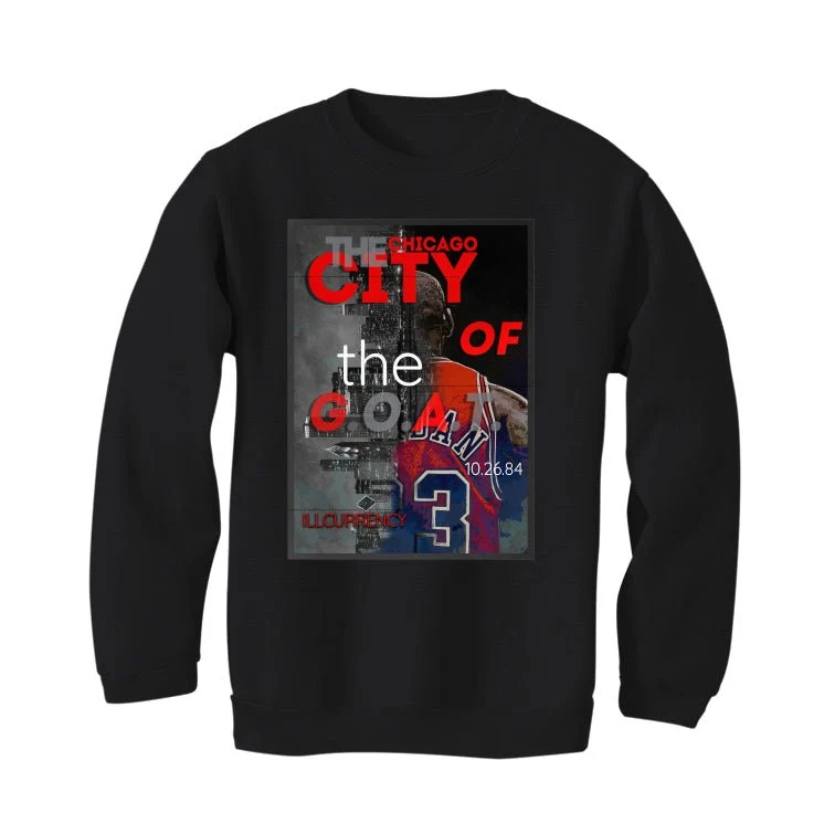 Air Jordan 13 Retro “Black Flint”| ILLCURRENCY Black T-Shirt (THE CITY OF THE GOAT) - Image 4