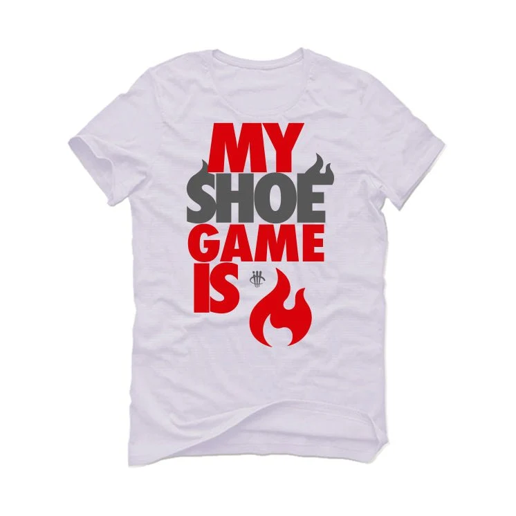 Air Jordan 13 Retro “Black Flint”| ILLCURRENCY White T-Shirt (MY SHOE GAME) - Image 2