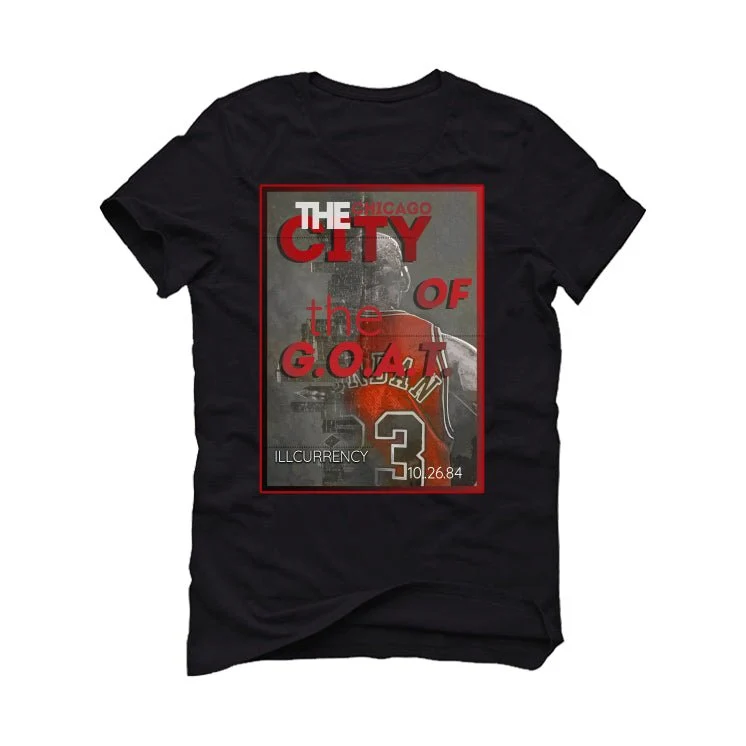 Air Jordan 13 Wolf Grey - Black T-Shirt (CITY OF THE GOAT) - Image 2