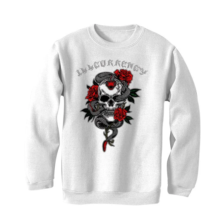 Air Jordan 13 Wolf Grey - White T-Shirt (Snake skeleton rose) - Image 4