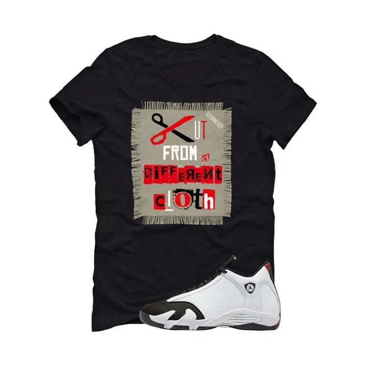 Air Jordan 14 Black Toe Black T-Shirt (Cut from a different cloth)| illcurrency - Image 2