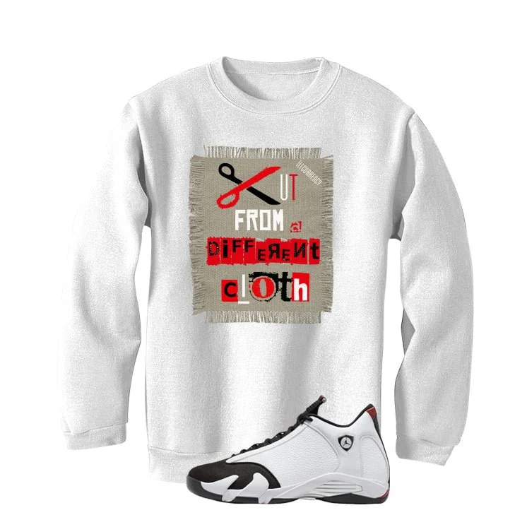 Air Jordan 14 Black Toe White T-Shirt (Cut from a different cloth)| illcurrency - Image 4