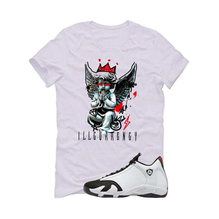 Air Jordan 14 Black Toe White T-Shirt (Graffiti Angel)| illcurrency - Image 2