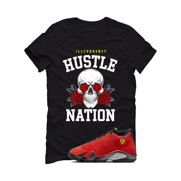Air Jordan 14 Ferrari Black T-Shirt (Hustle Nation)| illcurrency - Image 2