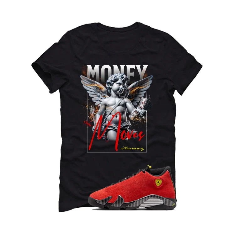 Air Jordan 14 Ferrari Black T-Shirt (Money Moves)| illcurrency - Image 2