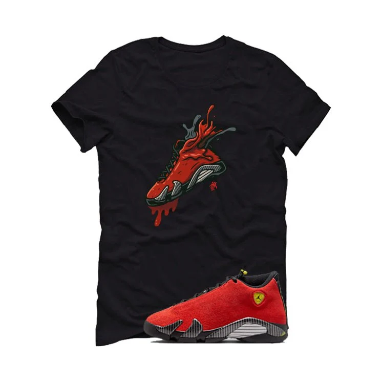 Air Jordan 14 Ferrari Black T-Shirt (Splash Shoe)| illcurrency - Image 2