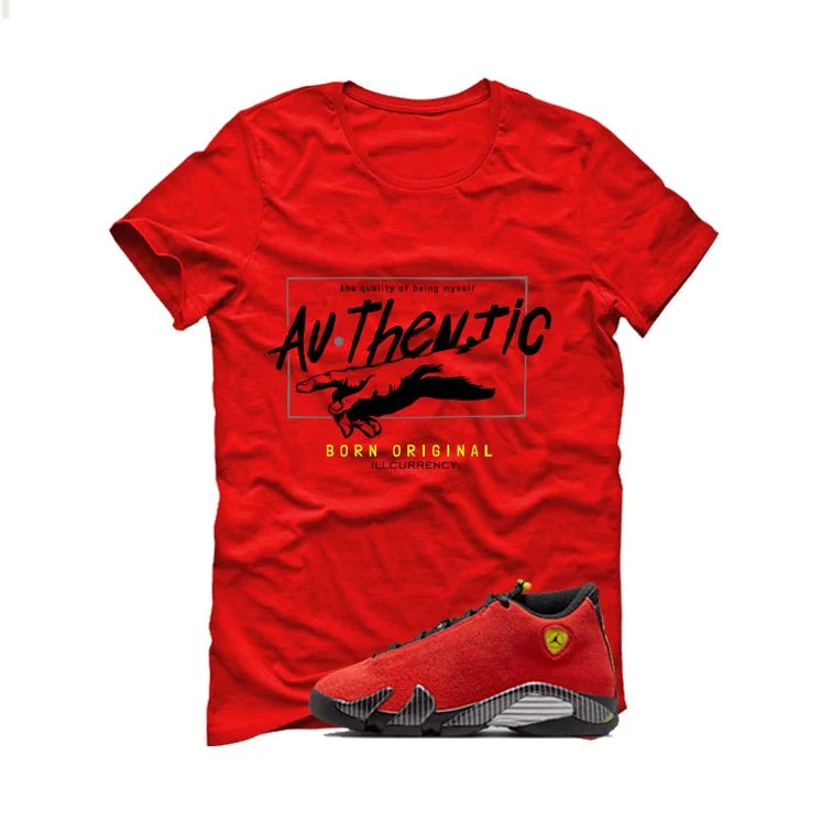 Air Jordan 14 Ferrari Red T-Shirt (Authentic)| illcurrency - Image 2