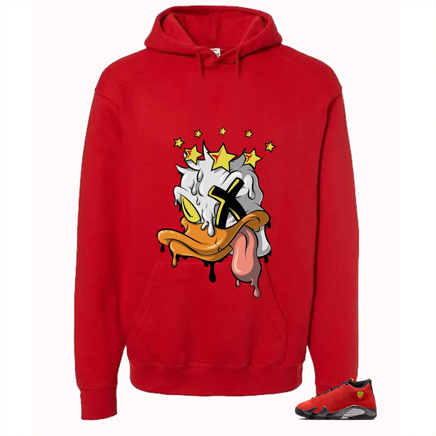 Air Jordan 14 Ferrari Red T-Shirt (ducked)| illcurrency - Image 3