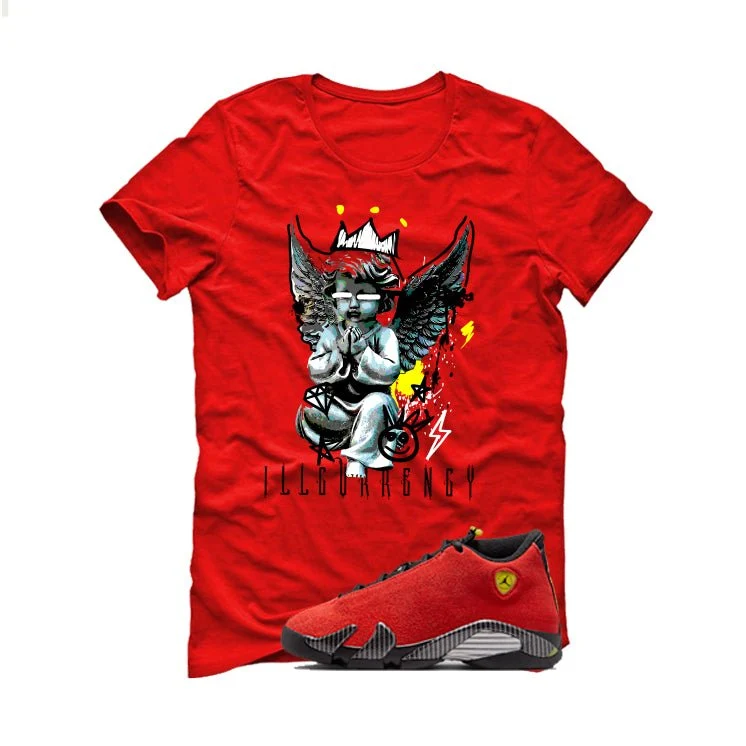 Air Jordan 14 Ferrari Red T-Shirt (Graffiti Angel)| illcurrency - Image 2