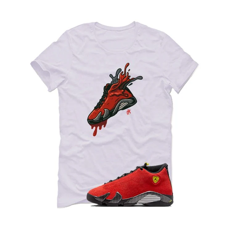 Air Jordan 14 Ferrari White T-Shirt (Splash Shoe)| illcurrency - Image 2