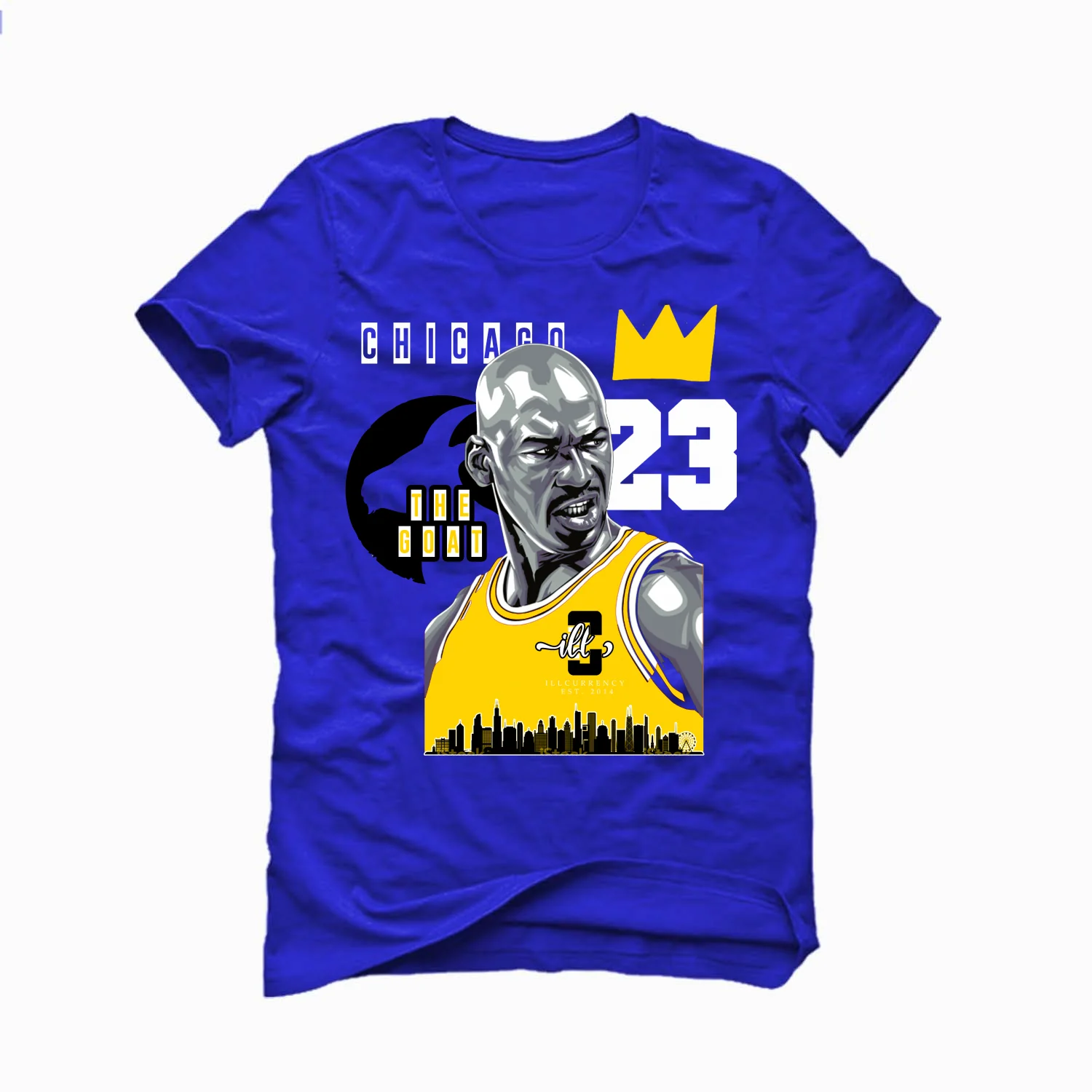 AIR JORDAN 14 LANEY |ILLCURRENCY Royal Blue T-Shirt (The Goat) - Image 2