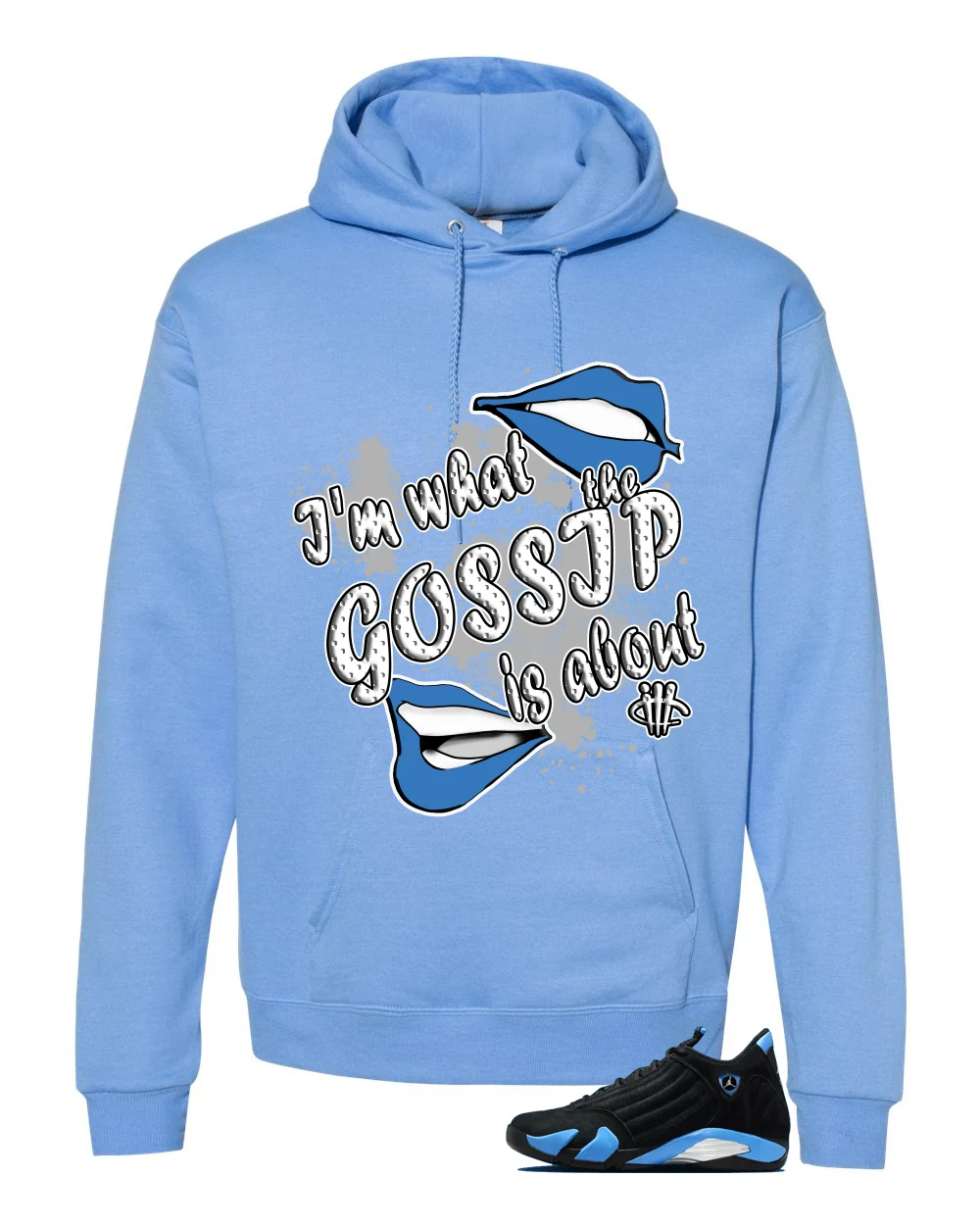 Air Jordan 14 University Blue Matching T-Shirt, Sweatshirts & Hoodies Carolina Blue T-Shirt (Gossip)| illcurrency - Image 3