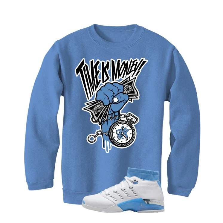 Air Jordan 17 Low University Blue Carolina Blue T-Shirt (Time Is Money)| illcurrency - Image 4