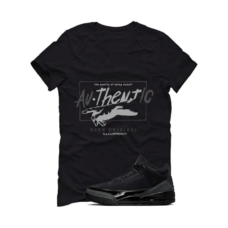 Air Jordan 3 Black Cat Black T-Shirt (Authentic)| illcurrency - Image 2