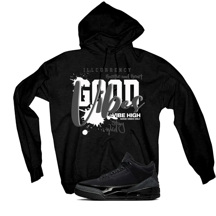 Air Jordan 3 Black Cat Black T-Shirt (Vibes)| illcurrency - Image 3