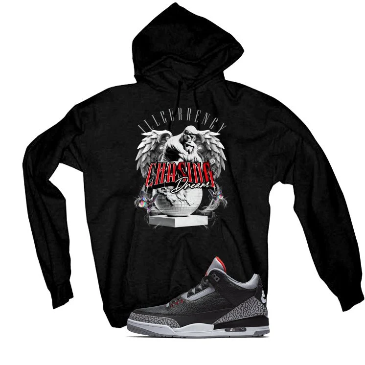 Air Jordan 3 Black Cement Black T-Shirt (Chasing Dreams)| illcurrency - Image 3