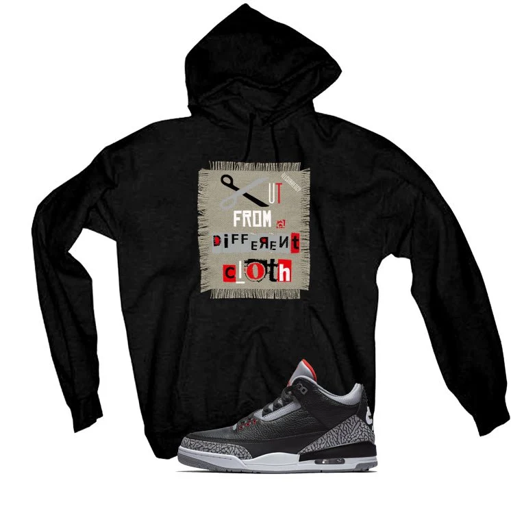 Air Jordan 3 Black Cement Black T-Shirt (Cut from a different cloth)| illcurrency - Image 3