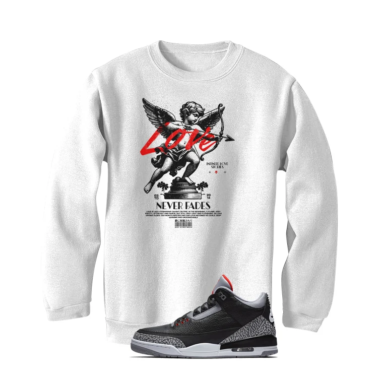 Air Jordan 3 Black Cement White T-Shirt (Love Never Fades)| illcurrency - Image 4