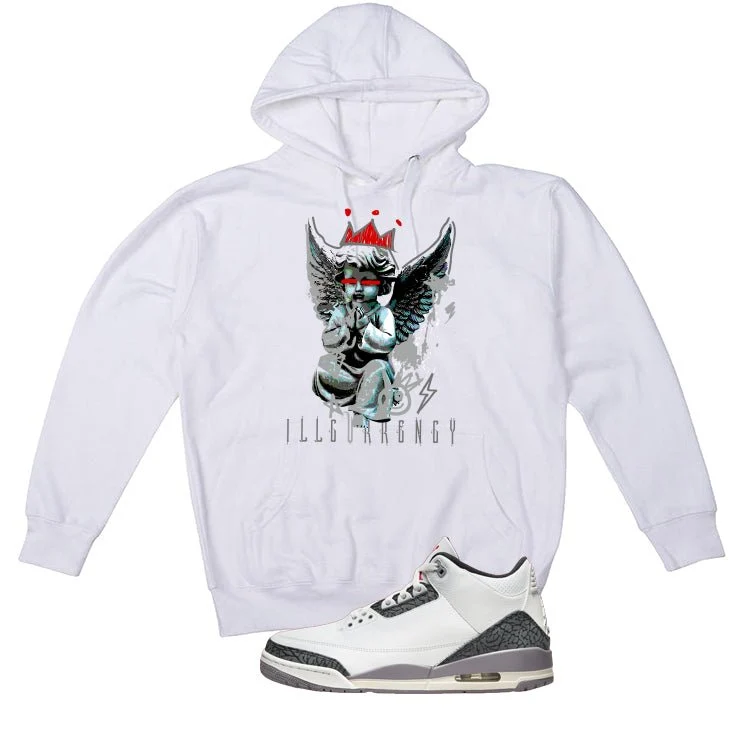 Air Jordan 3 Cement Grey White T-Shirt (Graffiti Angel)| illcurrency - Image 3