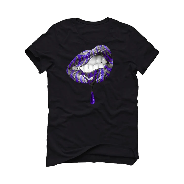 Air Jordan 3 Dark Iris - Black T-Shirt (LIPS UNSEALED) - Image 2