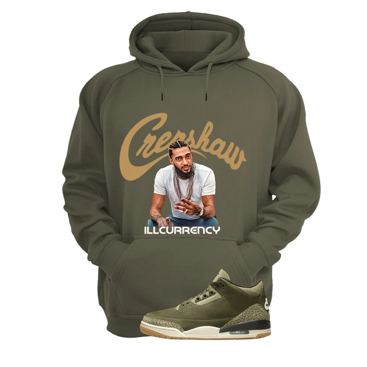Air Jordan 3 Family Affair Matching T-Shirt, Sweatshirts & Hoodies Military Green T-Shirt (Crenshaw)| illcurrency - Image 3