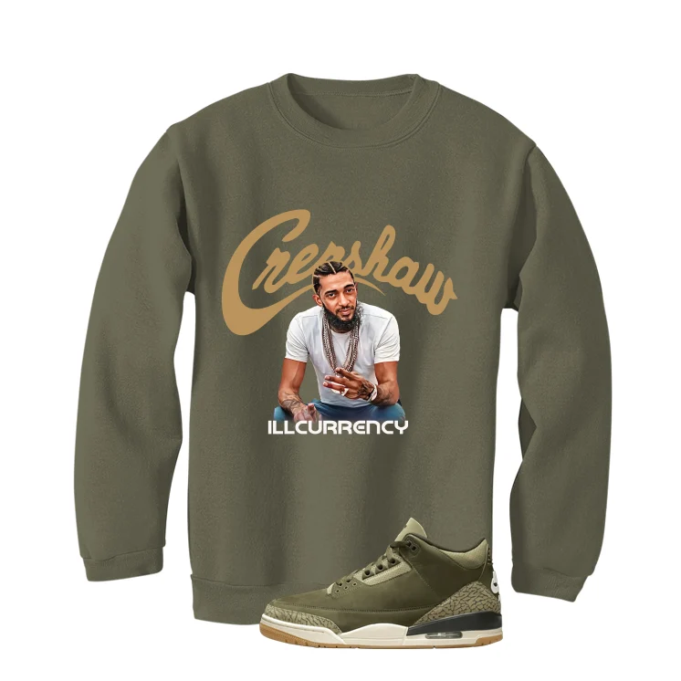 Air Jordan 3 Family Affair Matching T-Shirt, Sweatshirts & Hoodies Military Green T-Shirt (Crenshaw)| illcurrency - Image 4